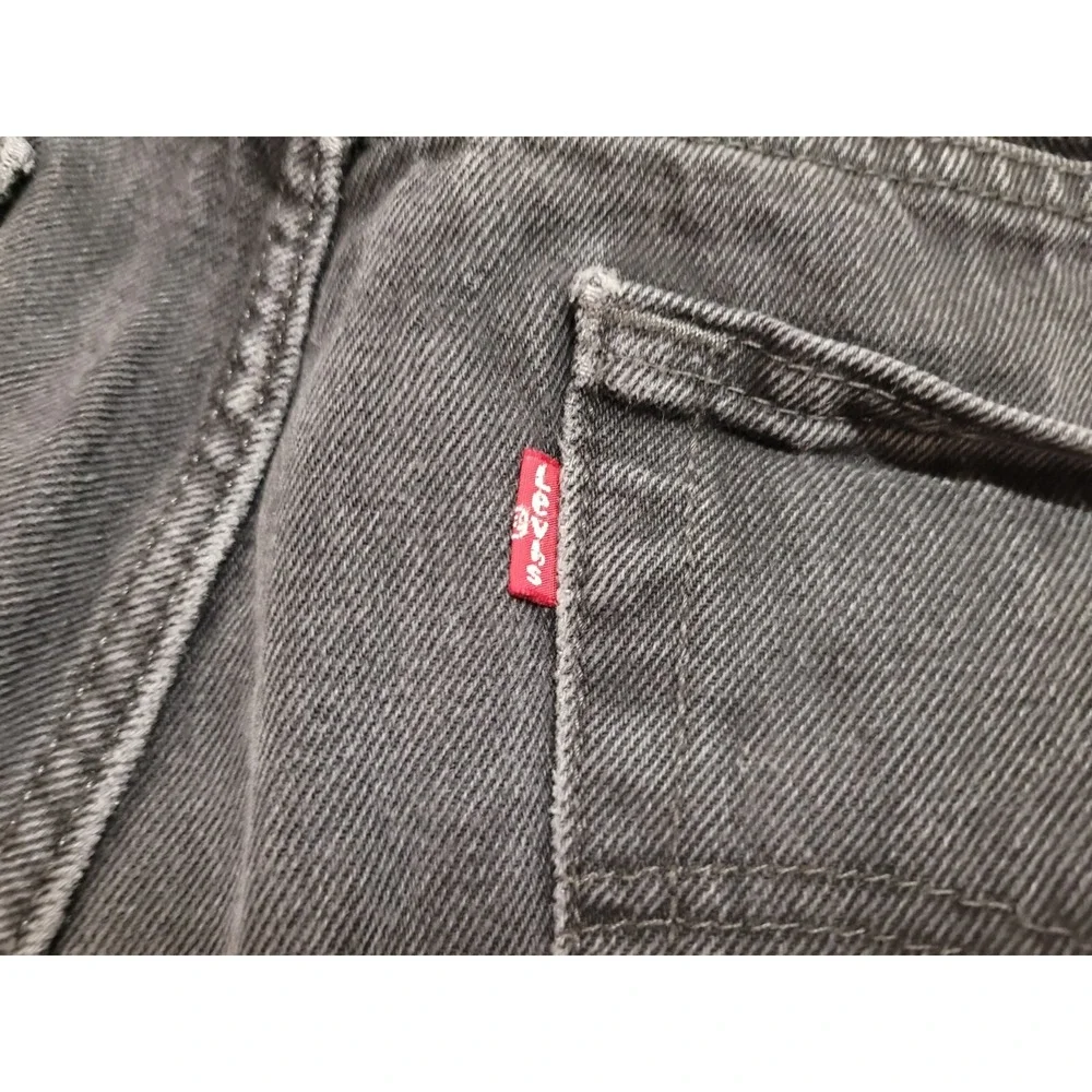 Levi's 505 Jeans Mens 36x30 Black Regular Fit Straight Leg Distressed Denim